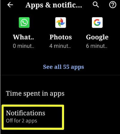 Dirección de deslizamiento de notificación de Android Q Beta 2