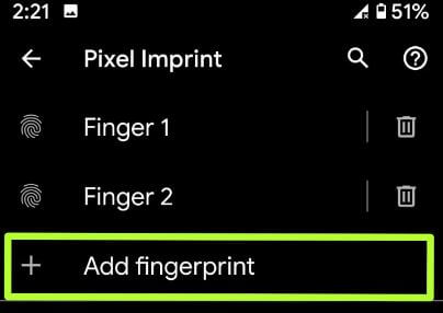 Agregar huella digital en el dispositivo Android 10