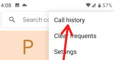 Ver historial de llamadas android 9 Pie