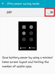 desactivar el modo de ahorro de energía ultra en Android