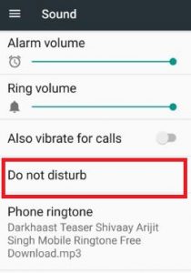Modo no molestar en la configuración de sonido en nougat 7.0