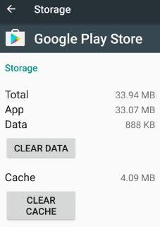 Borrar caché de Google Play Store para corregir el error 413