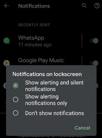 Cómo ocultar contenido de notificación confidencial en versiones de Android