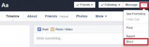 Bloquear usuario en Facebook usando la configuración del perfil