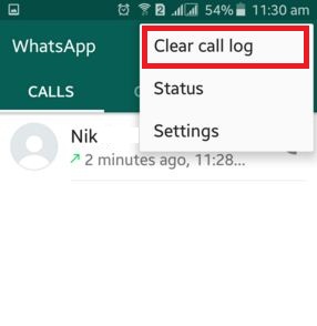 Cómo borrar el registro de llamadas en WhatsApp Android