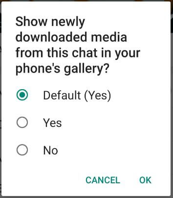 Ocultar los medios de WhatsApp de la galería en Android para grupos