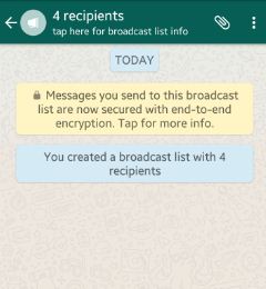 Ceate Broadcast list group en WhatsApp