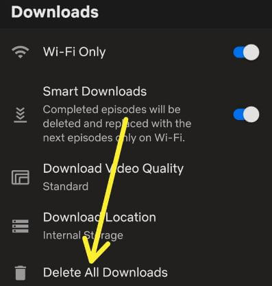 Cómo eliminar todas las descargas en netflix android