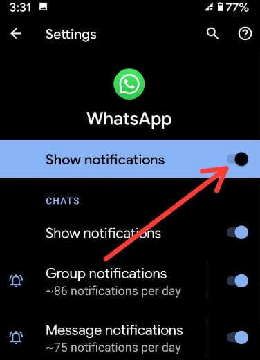 Cómo desactivar las notificaciones en Pixel 3a