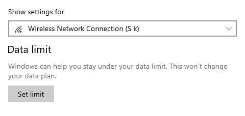 Cómo establecer el límite de datos en Windows 10