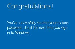 Creó su contraseña de imagen en Windows 10